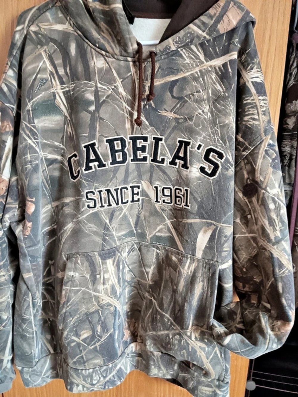 Cabela's Since 1961 Camo Hoodie Gray & Brown 3XL